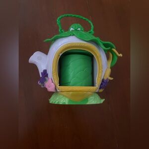Green and White Play Teapot Doll Accessory - Floral Pretend Play